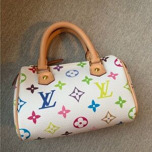 White Multicolor Satchel
